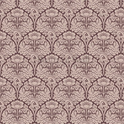 Jane Acantus Leaf Damask Maroon Wallpaper