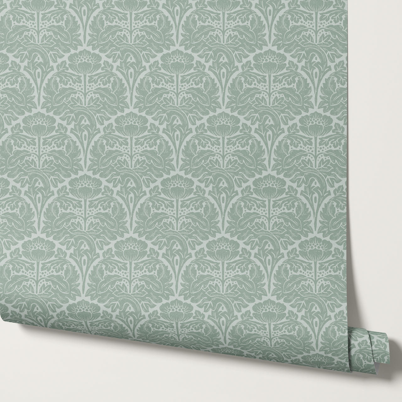 Jane Acantus Leaf Damask Forest Wallpaper