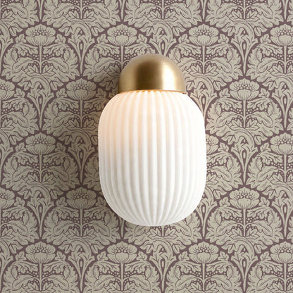 Jane Acantus Leaf Damask Plum Haze Wallpaper