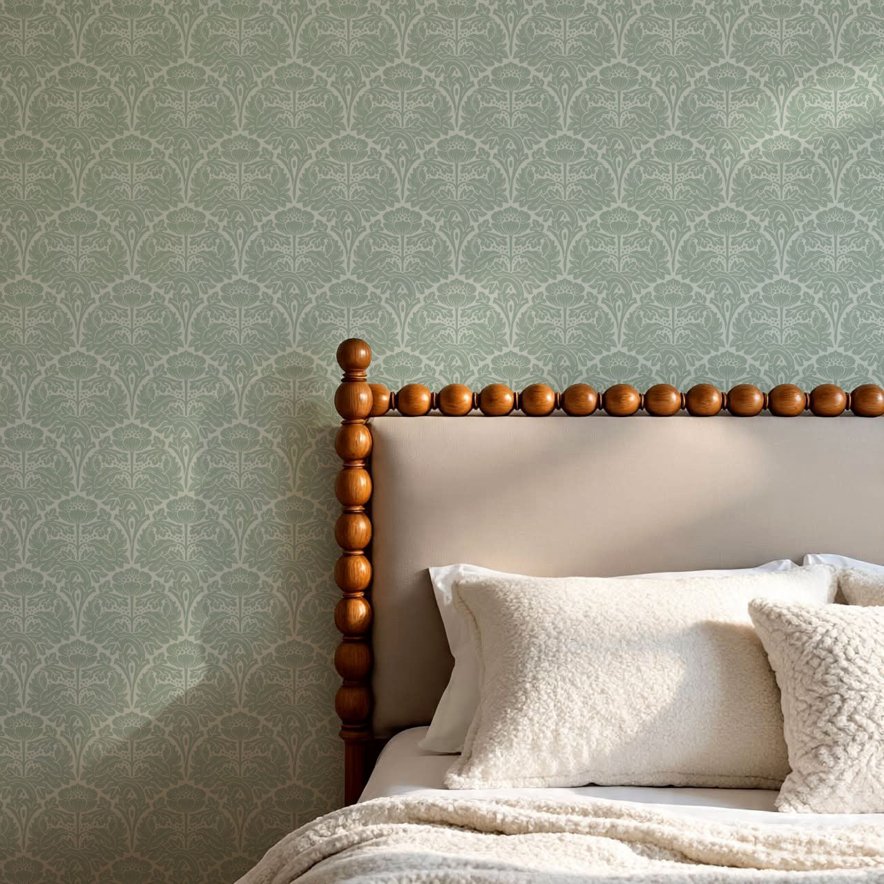 Jane Acantus Leaf Damask Forest Wallpaper