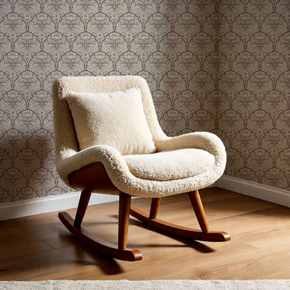 Jane Acantus Leaf Damask Plum Haze Wallpaper
