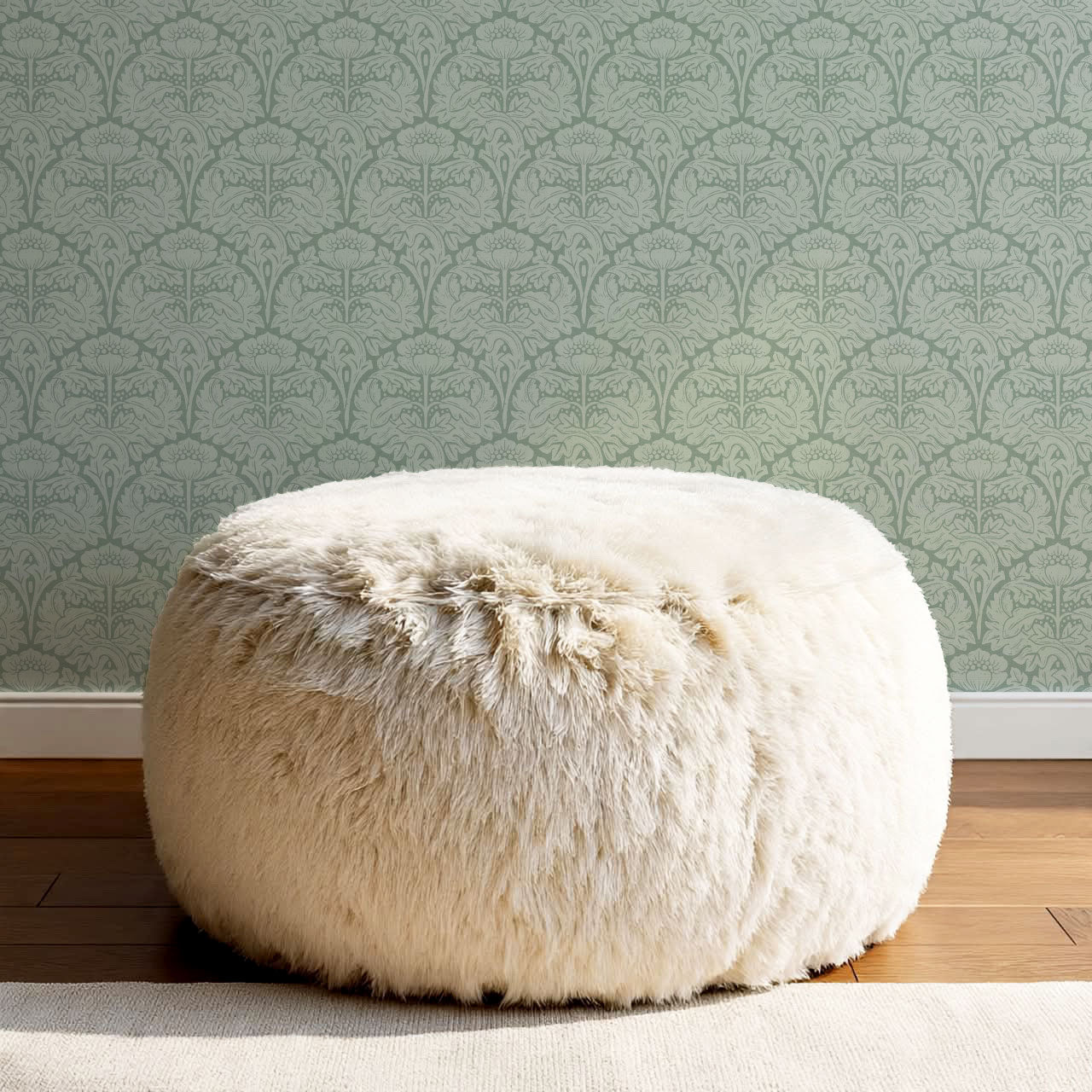 Jane Acantus Leaf Damask Sage Wallpaper