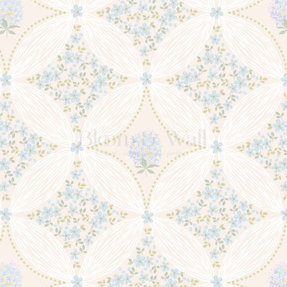 Jade Dandelions & Ditsies Cream Blue Wallpaper