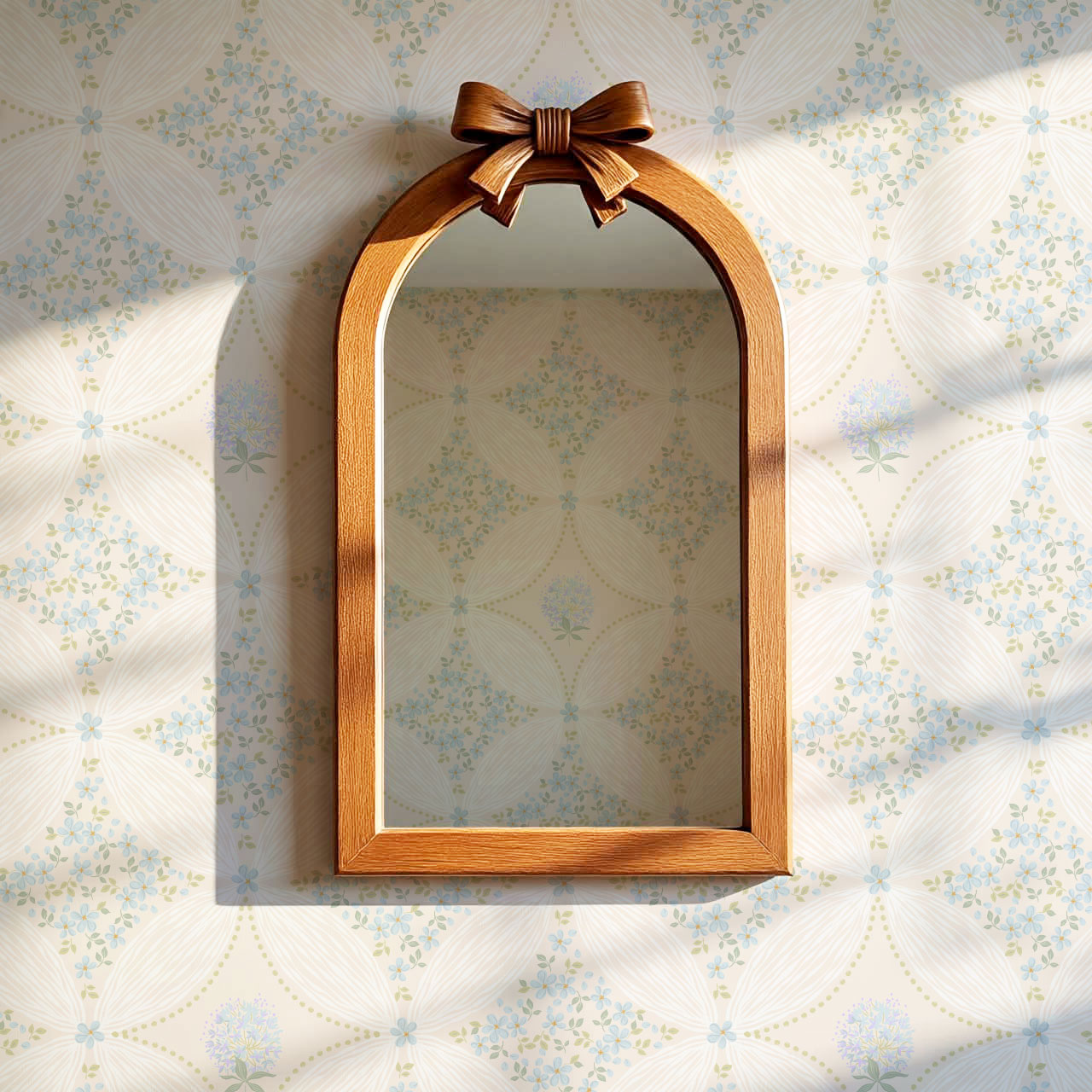 Jade Dandelions & Ditsies Cream Blue Wallpaper