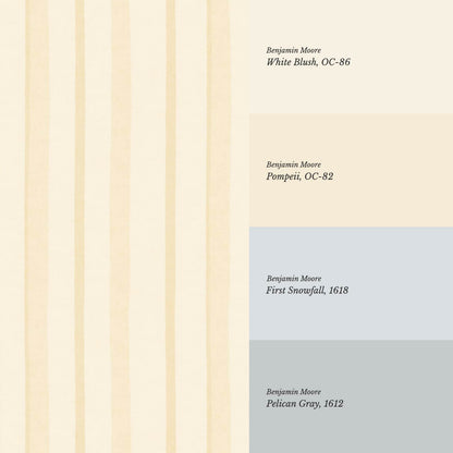 Jara Layered Wobbly Vertical Stripe Pastel Yellow Wallpaper