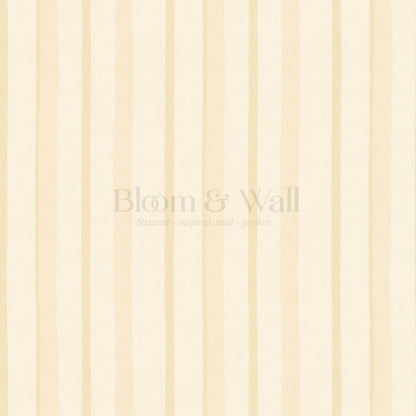 Jara Layered Wobbly Vertical Stripe Pastel Yellow Wallpaper