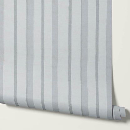 Jara Layered Wobbly Vertical Stripe Dove Gray Wallpaper