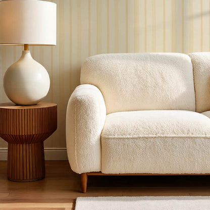 Jara Layered Wobbly Vertical Stripe Pastel Yellow Wallpaper