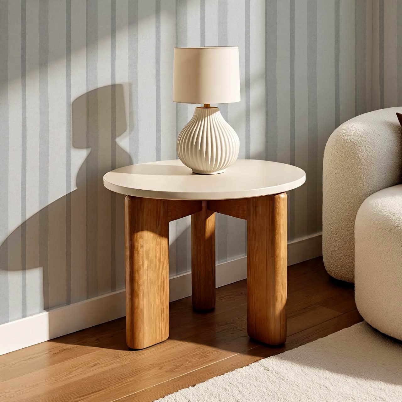 Jara Layered Wobbly Vertical Stripe Dove Gray Wallpaper