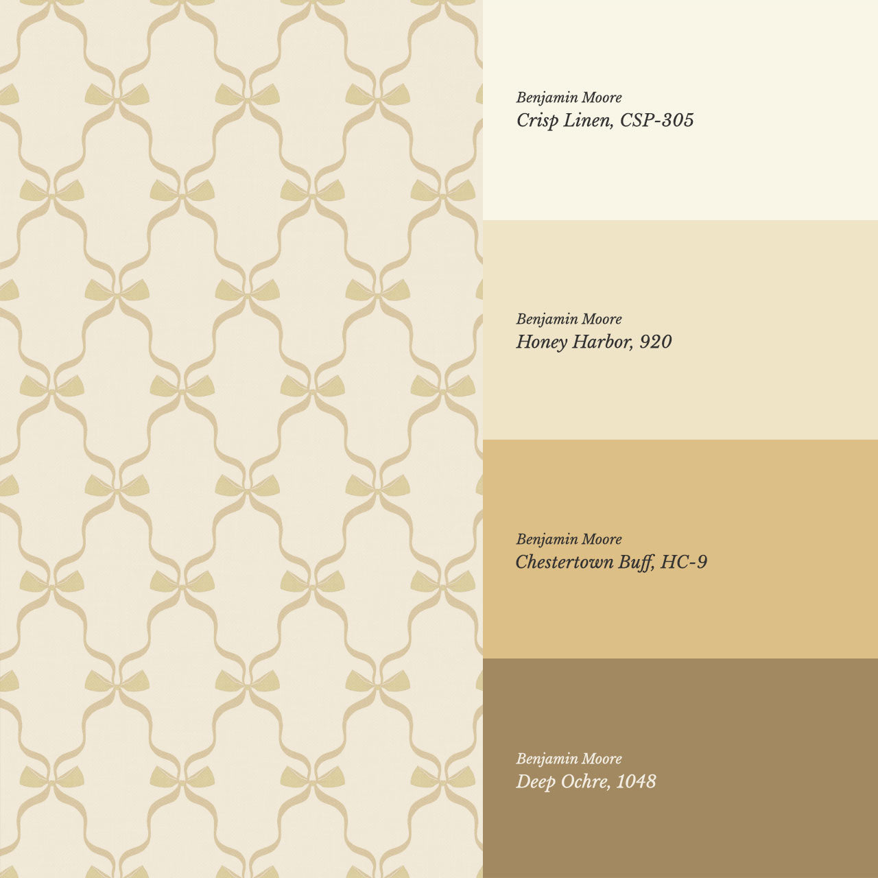 Jasmine Charming Bows Honey Wallpaper