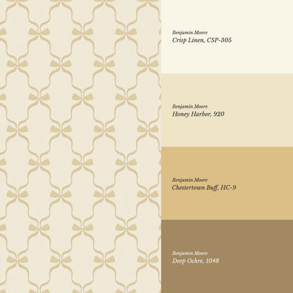 Jasmine Charming Bows Honey Wallpaper