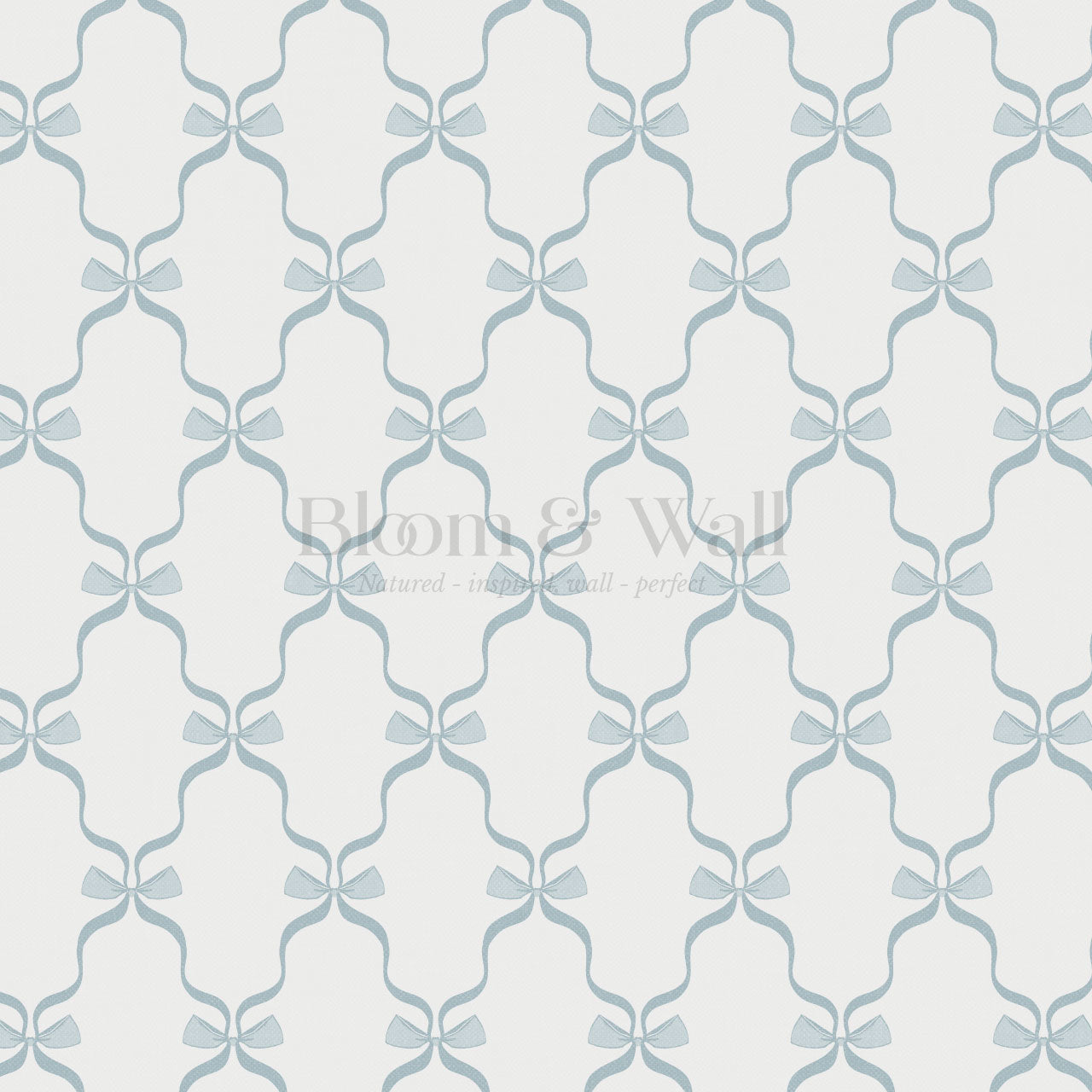 Jasmine Charming Bows Blue Wallpaper