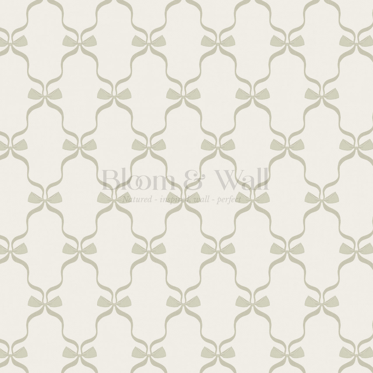 Jasmine Charming Bows Sage Wallpaper