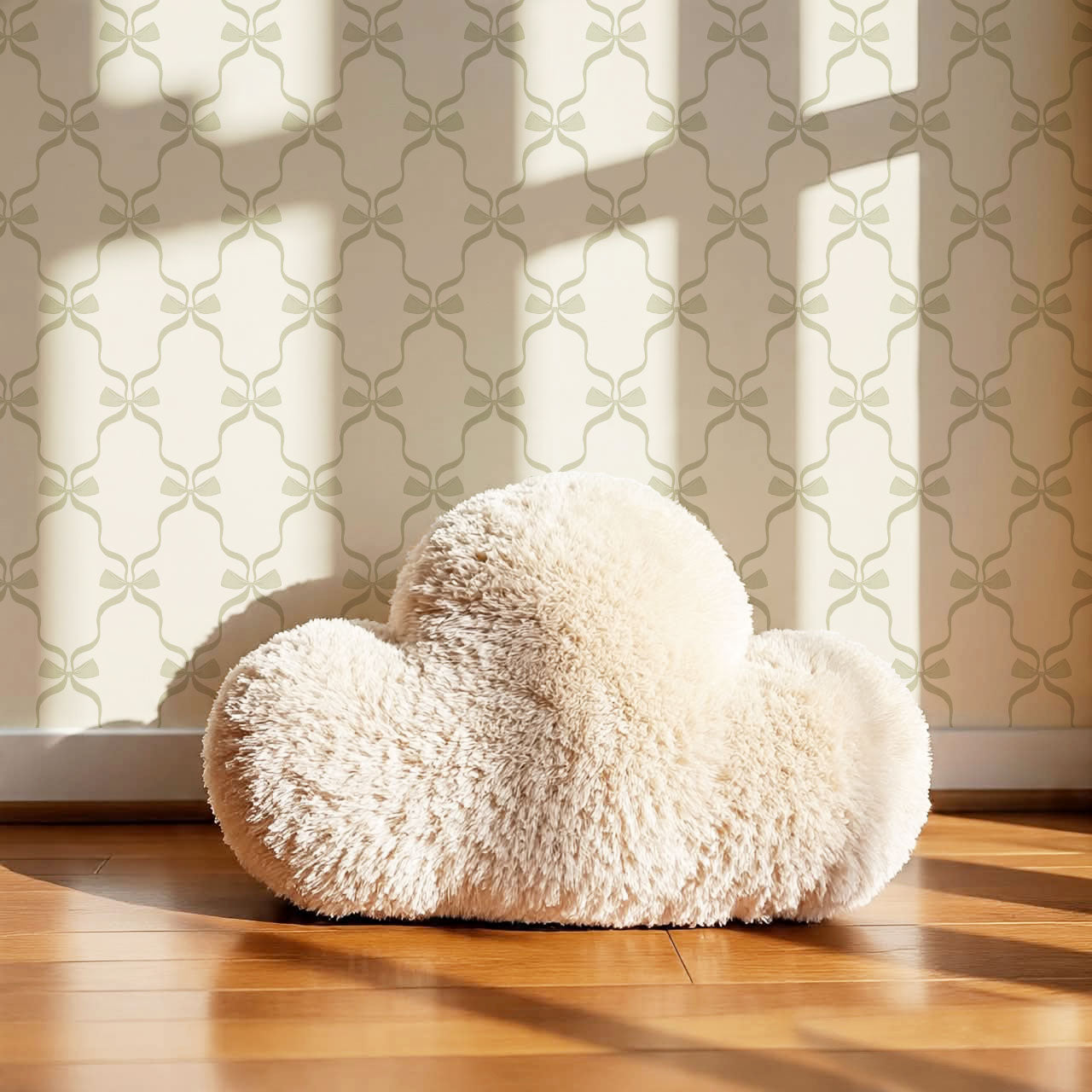 Jasmine Charming Bows Sage Wallpaper