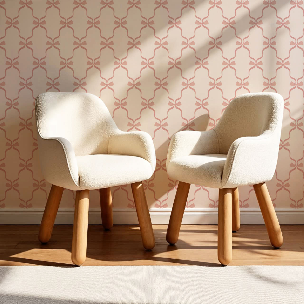 Jasmine Charming Bows Mauve Wallpaper