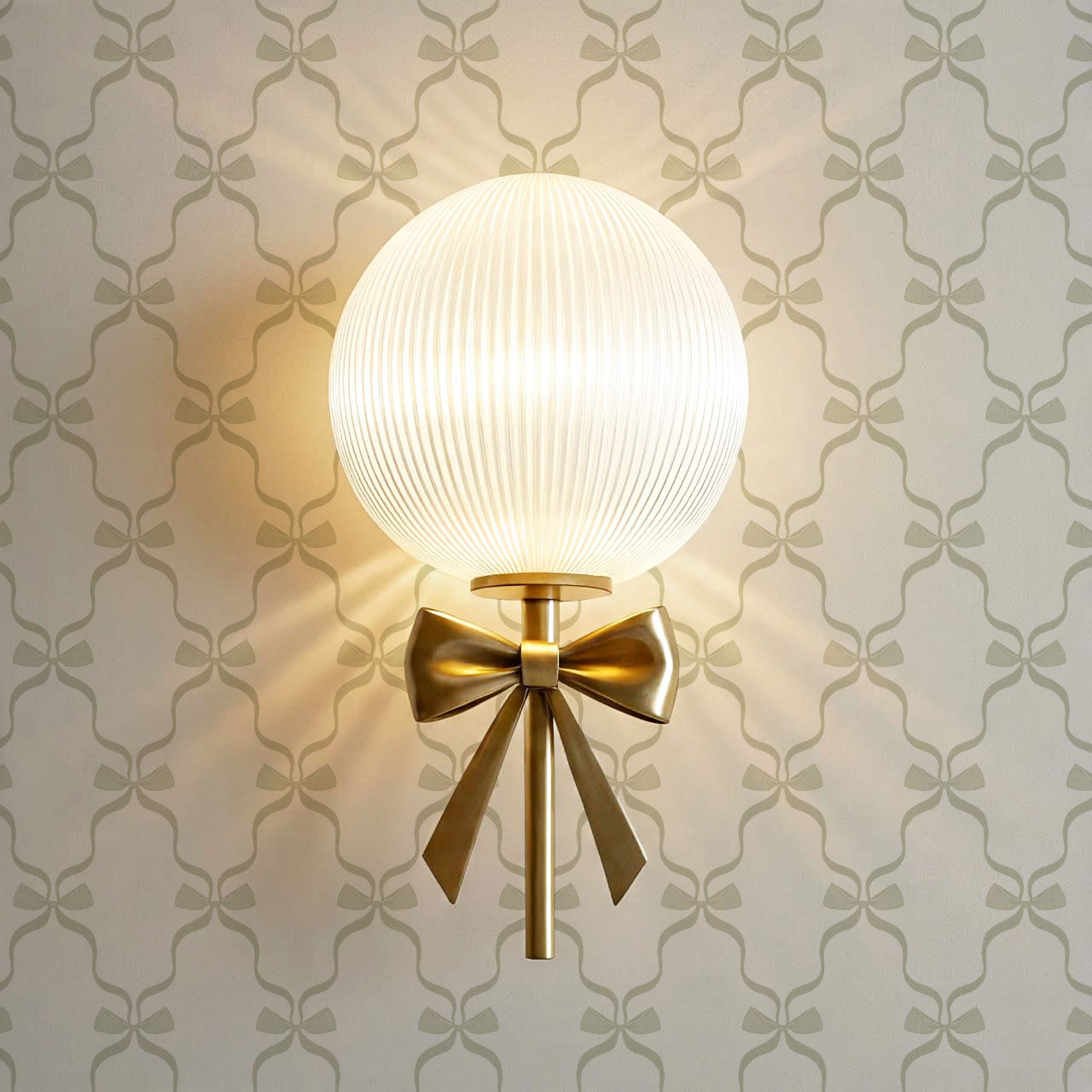Jasmine Charming Bows Sage Wallpaper