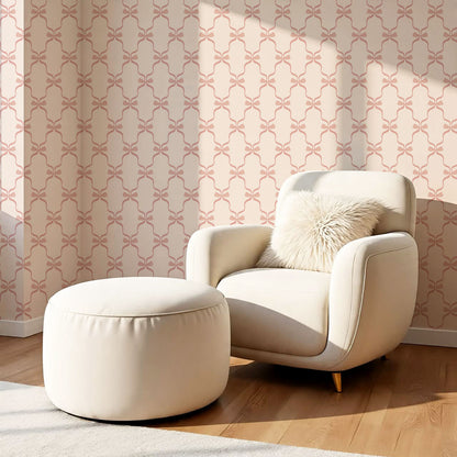 Jasmine Charming Bows Mauve Wallpaper