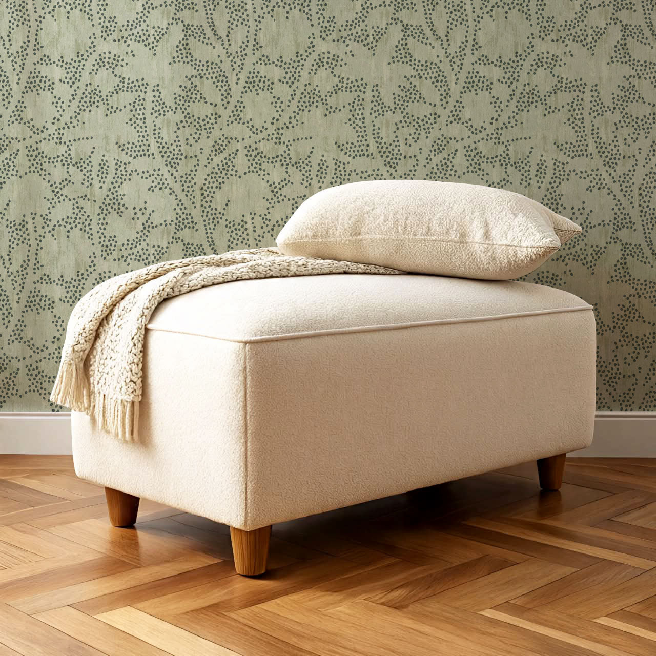 Jazmin Dotted Florals Green Wallpaper