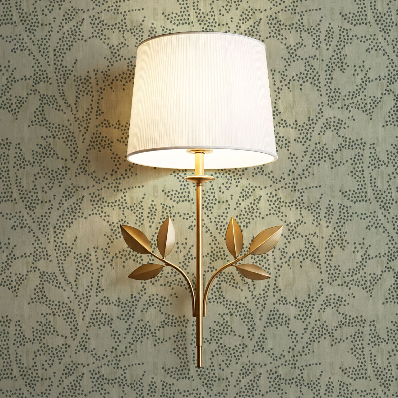 Jazmin Dotted Florals Green Wallpaper