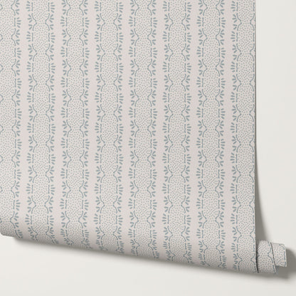 Jeanne Prickly Pear French Blue Wallpaper