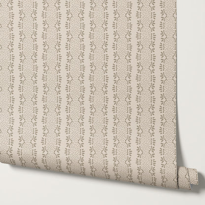 Jeanne Prickly Pear Taupe Wallpaper