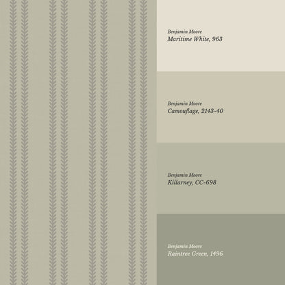 Jenna Leaf Stripe Smoke Wallpaper