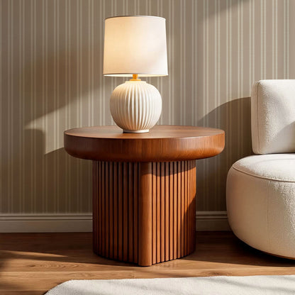 Jenna Leaf Stripe Sandstone Wallpaper