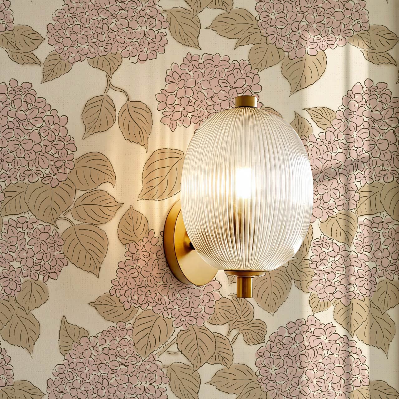 Jeny Vintage Hydrangea Ivory Rose Dust Wallpaper