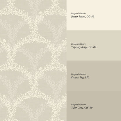 Jianna Garden Nest Taupe Wallpaper