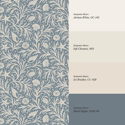 Jimena Marine Flow Blue Ivory Wallpaper