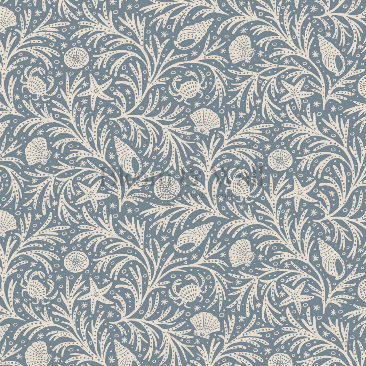 Jimena Marine Flow Blue Ivory Wallpaper