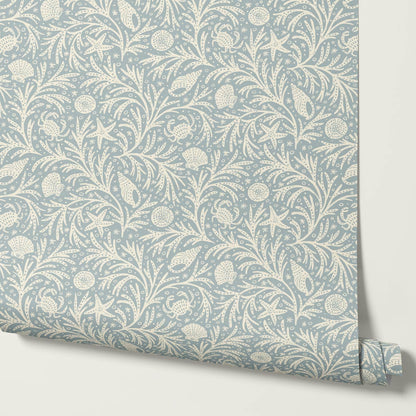 Jimena Marine Flow Vintage Blue Alabaster Wallpaper