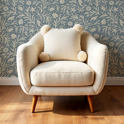 Jimena Marine Flow Blue Ivory Wallpaper