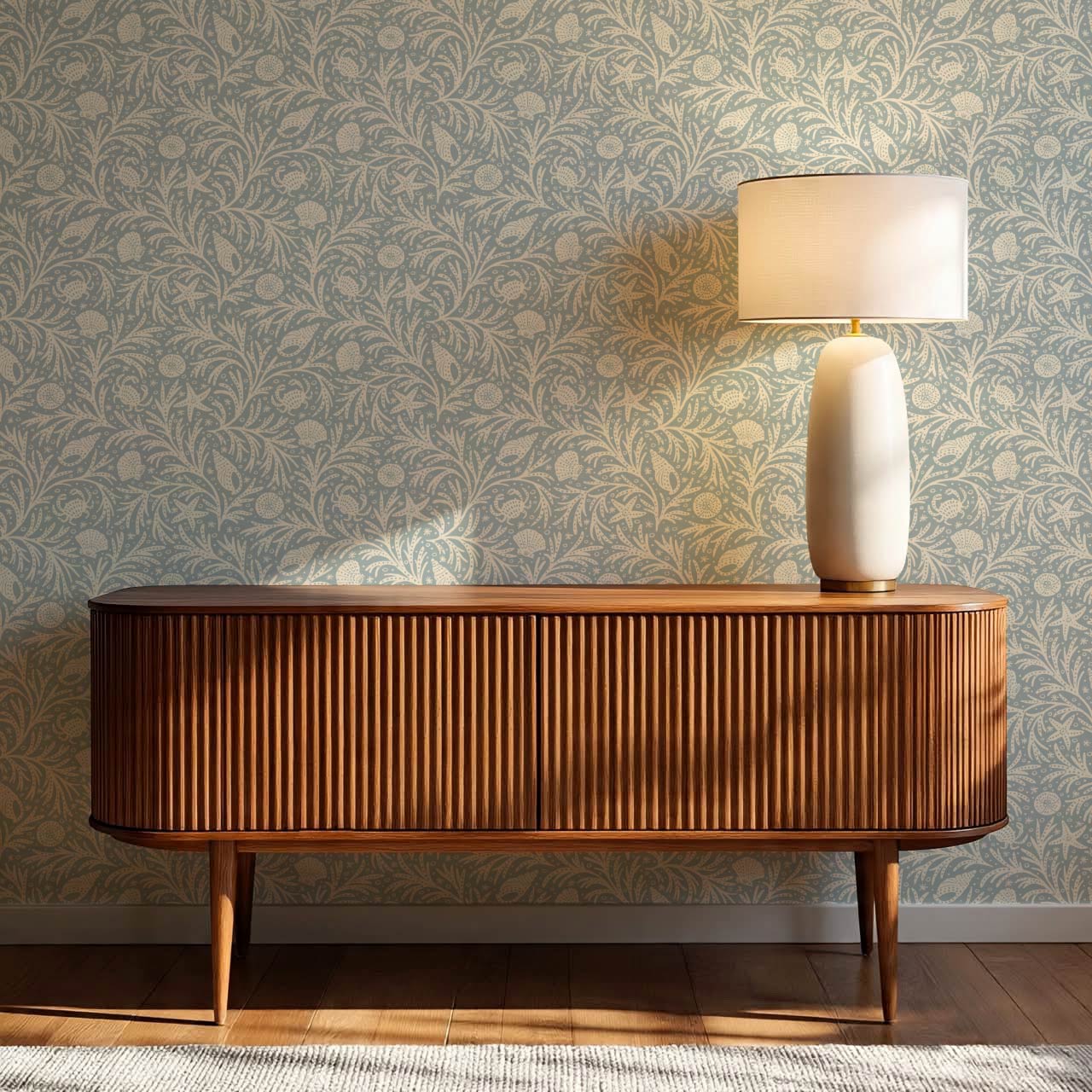 Jimena Marine Flow Vintage Blue Alabaster Wallpaper