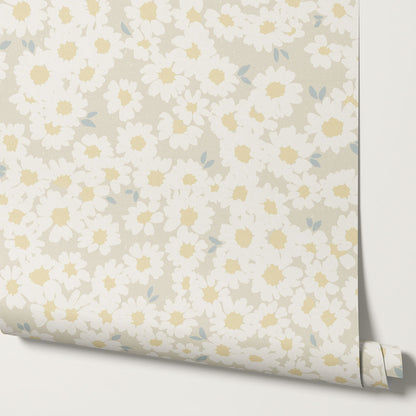 Josephine Chamomile Sunny Linen Wallpaper