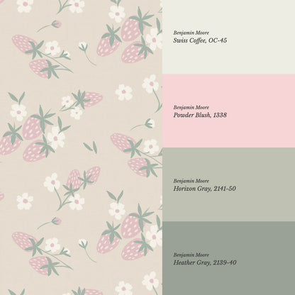 Josie Wild Strawberries Blush Wallpaper