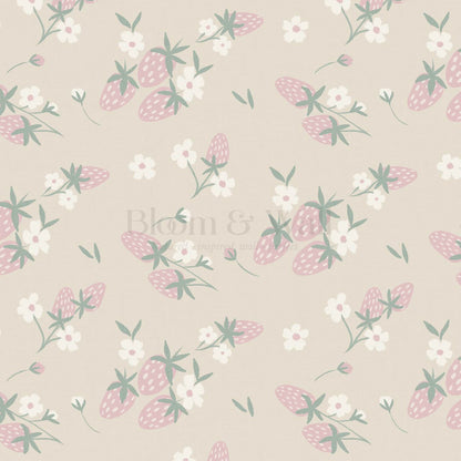 Josie Wild Strawberries Blush Wallpaper