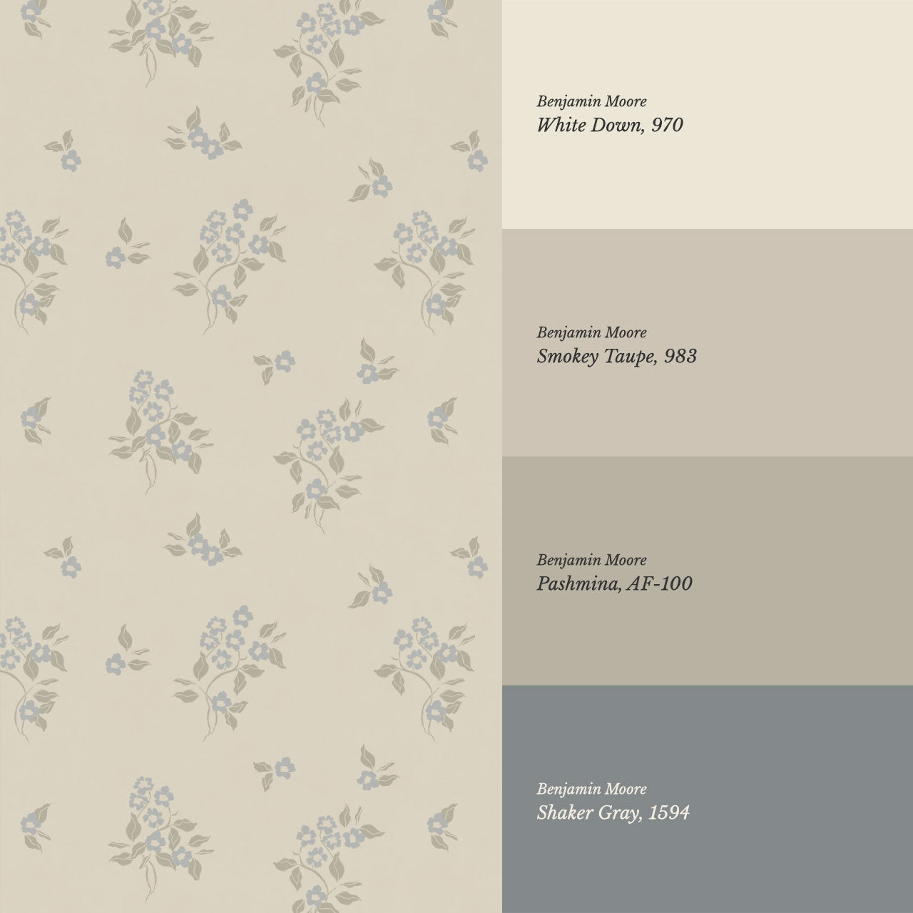 Julia Heirloom Bloom French Blue Wallpaper