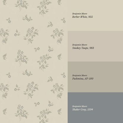 Julia Heirloom Bloom Taupe Wallpaper