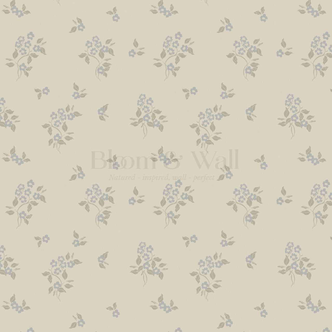 Julia Heirloom Bloom French Blue Wallpaper
