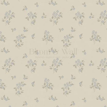 Julia Heirloom Bloom French Blue Wallpaper