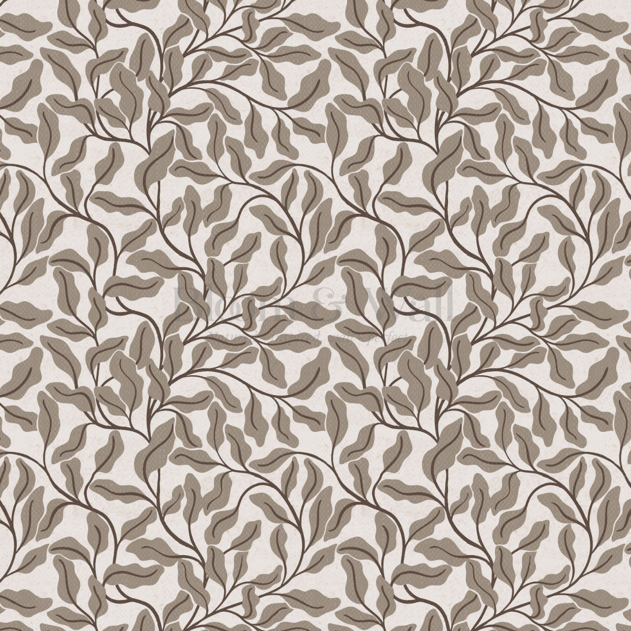 Julia Oak Leaf Vines Taupe Wallpaper
