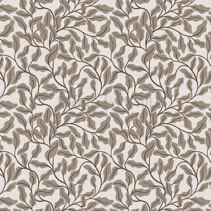 Julia Oak Leaf Vines Taupe Wallpaper