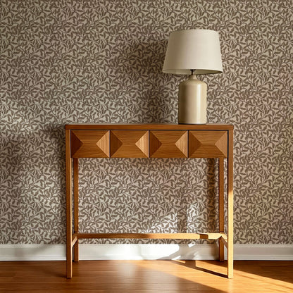 Julia Oak Leaf Vines Taupe Wallpaper