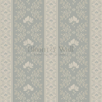 Julian Blooming Vines Horizon Dry Sage Wallpaper
