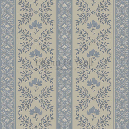 Julian Blooming Vines French Blue Wallpaper