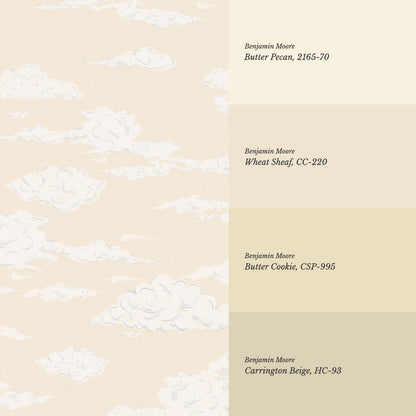 Julianna Dreamy Clouds Warm Butter Wallpaper