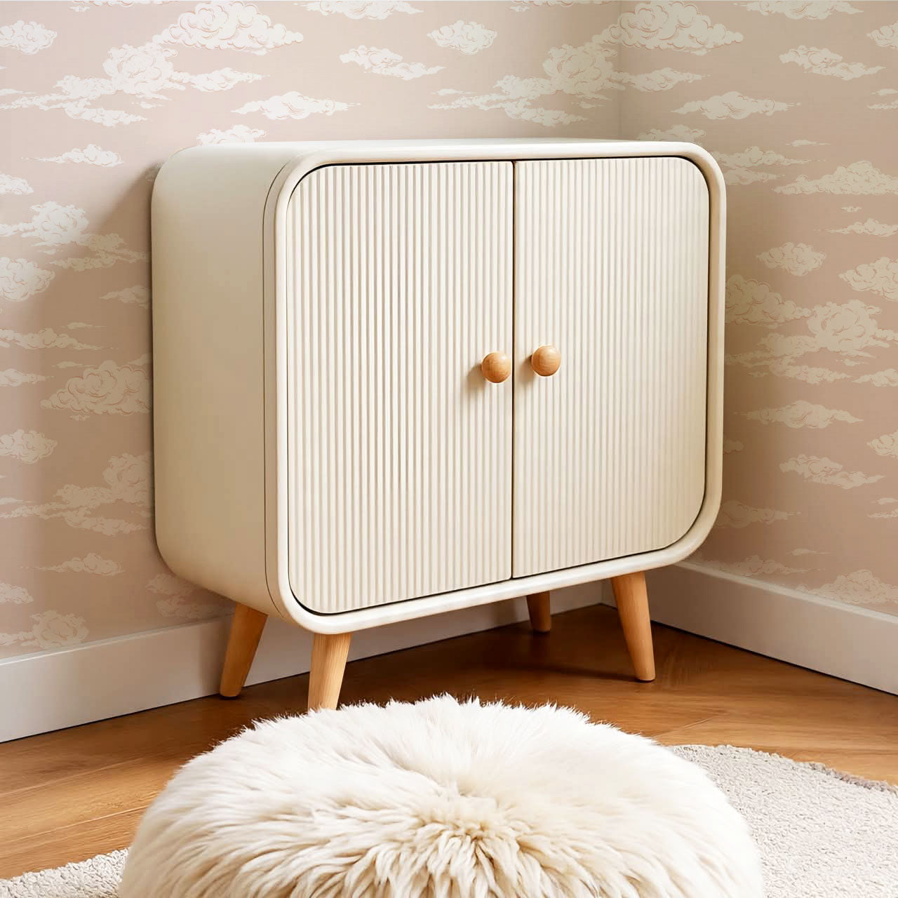 Julianna Dreamy Clouds Peach Mauve Wallpaper