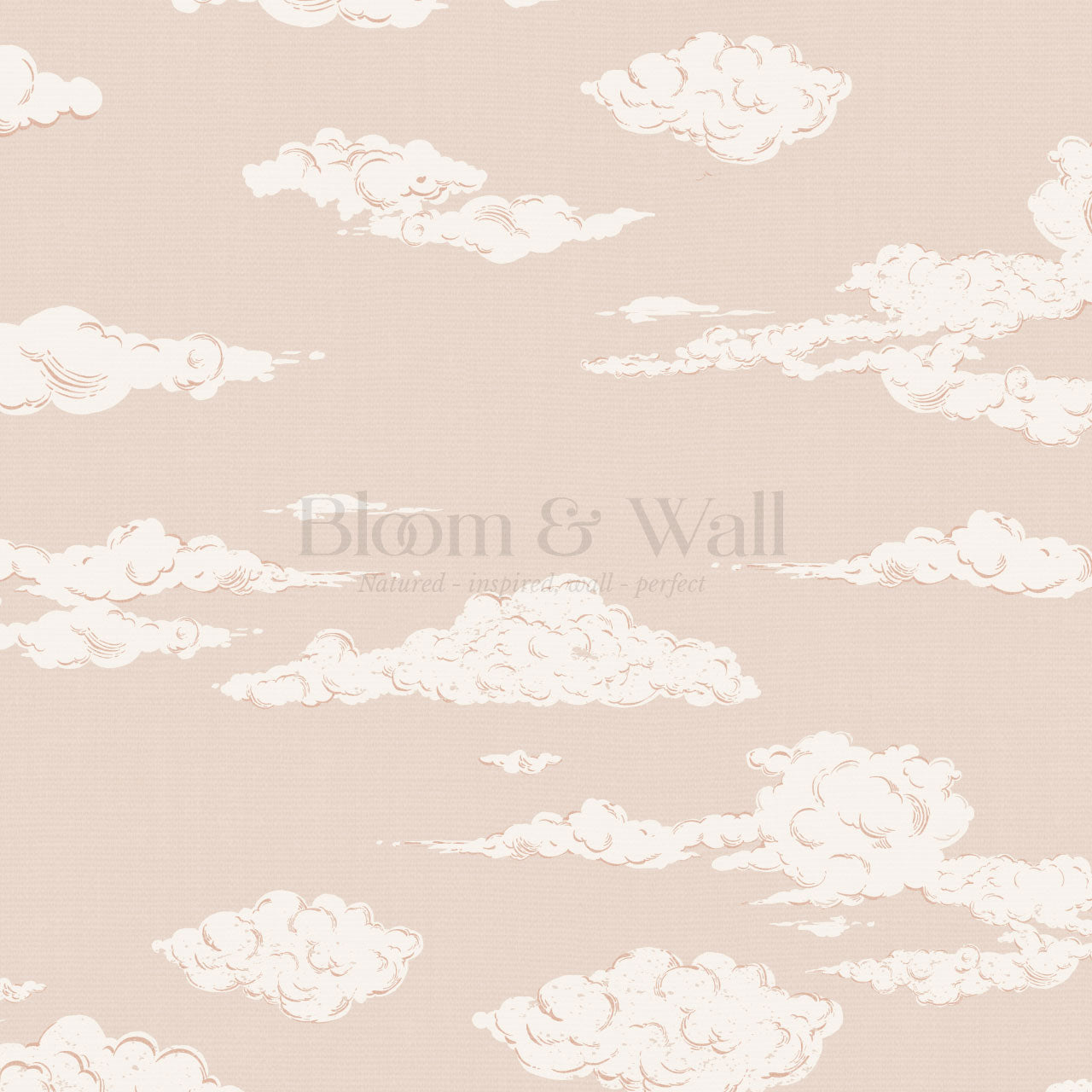 Julianna Dreamy Clouds Peach Mauve Wallpaper