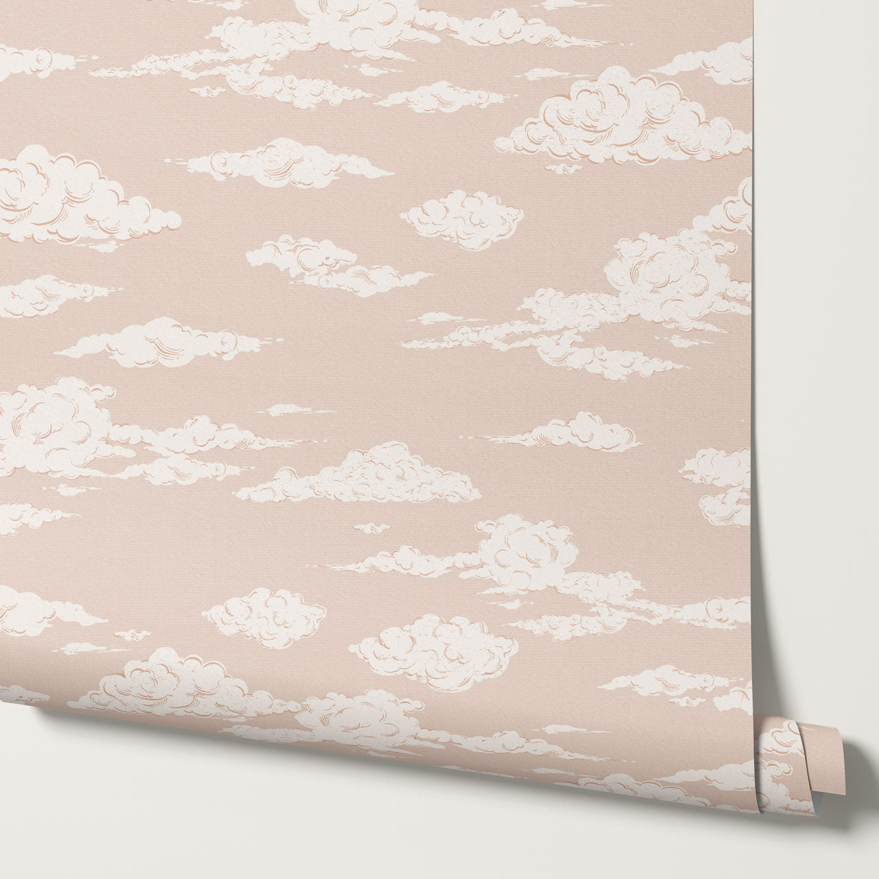 Julianna Dreamy Clouds Peach Mauve Wallpaper